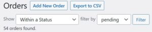 Pending Orders Screenshot